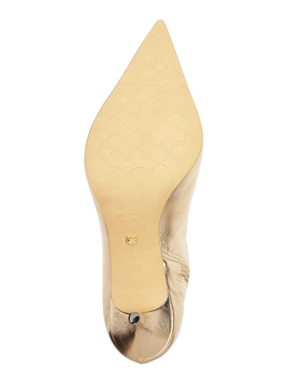 Arezzo Skye Low Stiletto Leather Calf Boots Gold 6.5B ($189) - Picture 4 of 5